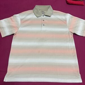 PGA Tour Polo Shirt Mens Medium multicolor Short Sleeve Polyester Pullover